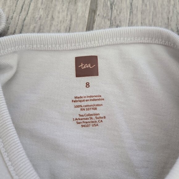 Tea Collection Girls Gray Long-Sleeve Cityscape Dress Size 8 - Picture 8 of 11